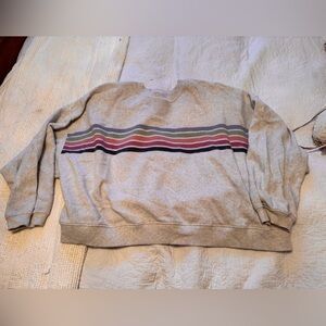 American Eagle Outfitters Light Gray/Cream Fleece Sweatshirt